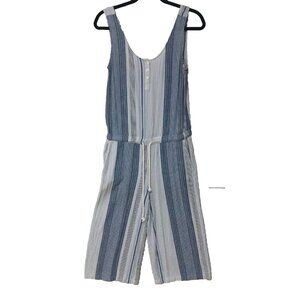 Anthropologie Cloth & Stone Striped Wide Leg Crop Jumpsuit Romper Women's S Pkts